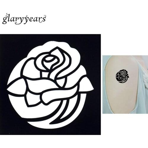 1 Sheet Henna Stencil Rose Flower Picture Sexy Women Body Art Tattoo Template for Airbrush Painting Design Temporary Drawing G66
