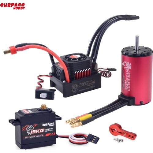 KK Waterproof Combo 4068 2050KV Brushless Motor w/120A Brushless ESC + S1500M 15KG Servo for for 1/8 RC Drift Racing Car