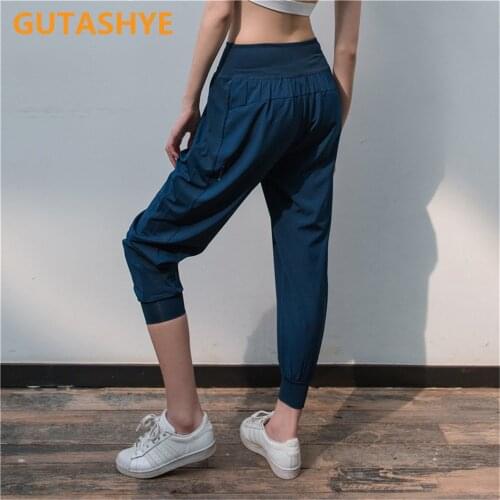 GUTASHYE Loose haren dance pants for women training running sweat absorption quick dry exercise pants fitness yoga pants