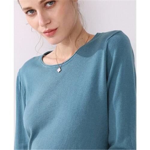 Women knitting sweater long sleeves curled O-neck collar female Short Casual Solid fashion thin pullover Ladies winter sweaters