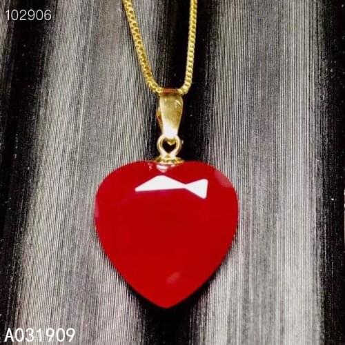 KJJEAXCMY fine jewelry 925 sterling silver inlaid Natural ruby gemstone heart female necklace pendant support detection fashion