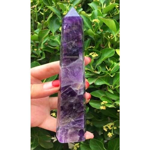 130-140MM Natural fantasy amethyst crystal obelisk quartz dot specimen