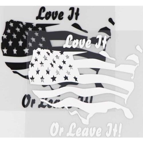 14.6*13CM Love It Or Leave It Car Sticker USA Flag Funny Creative Vinyl Decal B