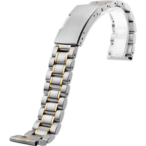 16mm18mm 20mm 22mm 24mm stainless steel wristband for men and women Silver Rose Gold Buckle folding buckle + tool + free postage