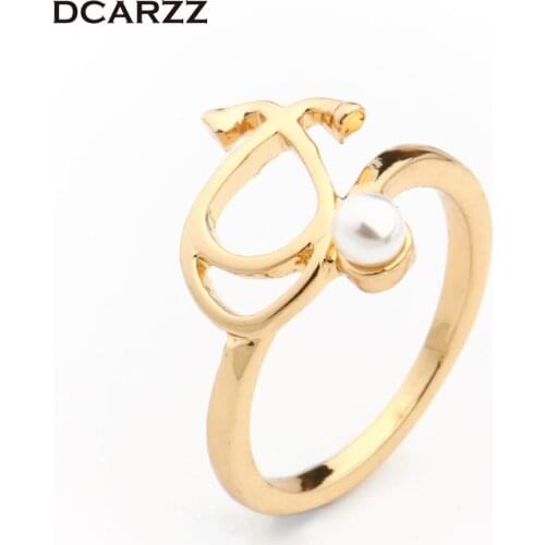 2 Colors Stethoscope Pearl Ring Medical Jewelry Biology Jewellery Gift for Doctor/Nurse/Graduation Student