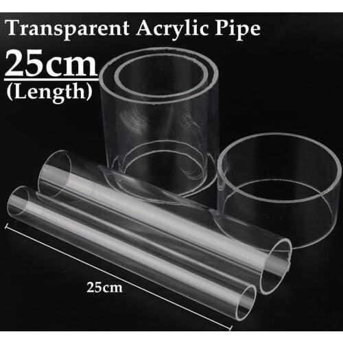 2pcs 25cm O.D16-110mm High Transparent Acrylic Tube DIY Aquarium Fish Tank Clear Glass Pipe Industry Clear Acrylic Pipe