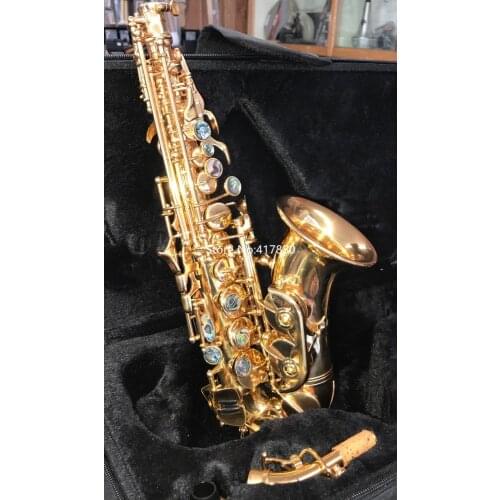2020 Double 11 New Product Promotion Soprano Saxophone Curved Design B Flat With Abalone Shell Keys Outstanding Tone With Case
