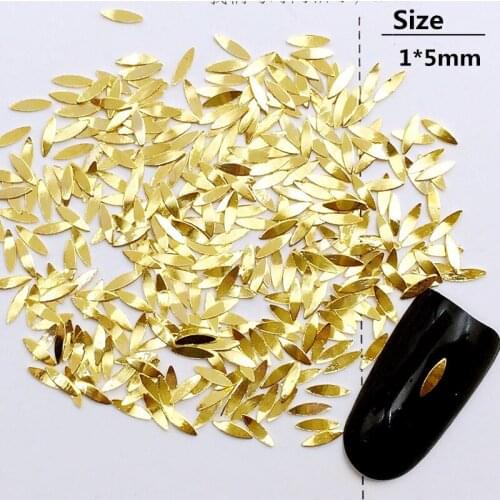 500Pcs/Lot 1*5mm Gold Silver Black Oval Rivets Studs Metal Alloy Nail Art Decorations 3D Nail Sticker/Charms for Manicure