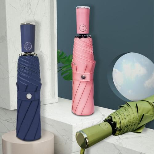 Automatic 3 Folding Windproof Umbrella Female Male Luxury Large Parasol Rain Women Business Man Umbrellas