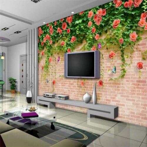 Beibehang papel de parede 3D wall paper 3d flooring mural decor photo backdrop rose wallpaper for living room hotel wall mural