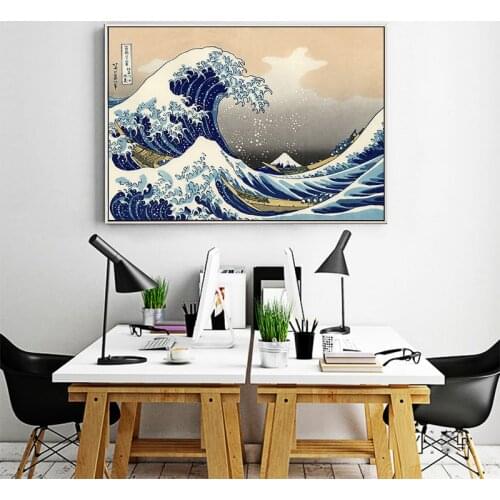 The Great Wave Of Kanagawa Ukiyo E Japanese Canvas Poster Vintage Wall Art Print Anime Wall Picture Morden Home Decor