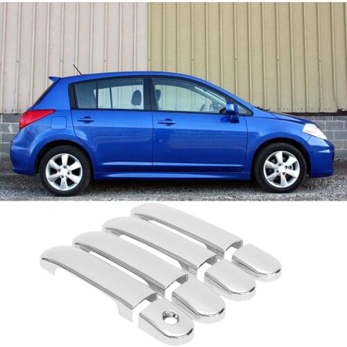 For Nissan Versa Tiida Livina Latio 2004-2011 Chrome Outside Exterior Door Handle Protector Cover Trim W/O Smarykey