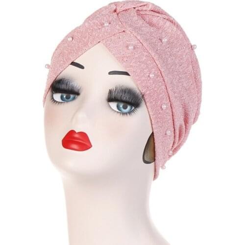 Women Beading India Hat Muslim Ruffle Cancer Chemo Beanie Scarf Turban Wrap Cap Women Skullies Beanies Female Beanie Caps