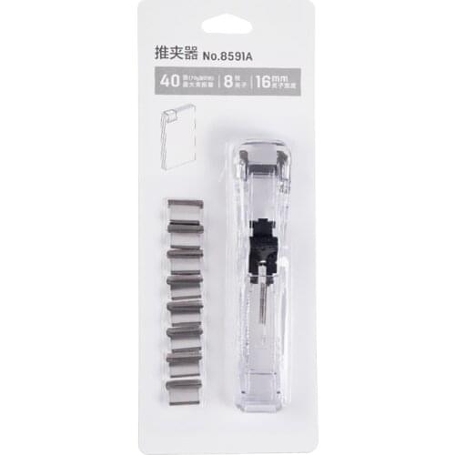 K92C Metal Plastic Refill Clip Paper 1x Dispenser 8x Clips Binder Receipt Clips for School Office Home Papers Files Document