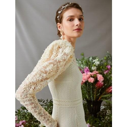 Ecru Color Lace One Shoulder Mini Dress Womens Graduation Party Cocktail Wedding Night Dress