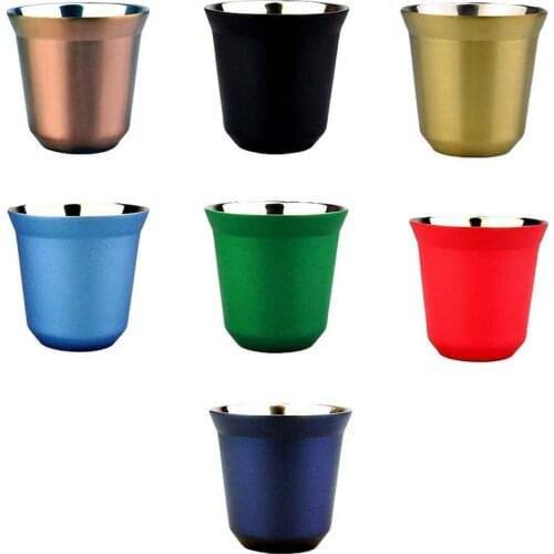 Stainless Steel Mugs Double Wall Insulated Steel Mug Beer Mugs Tea Cups Coffee Mugs Beer Cups Milk Cups 80ml Thermos Cup