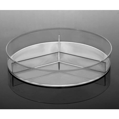Laboratory Analysis Disposable Plastic Polystyrene Petri Dishs 90mm 3 Well , Sterile , Pack of 10 pcs