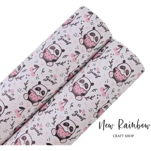 New Rainbow 30x22cm/A4 Little Panda Eating Watermelon Artisan Leather Sheets For Kids Projects, DIY Crafts, Cricut, Bow