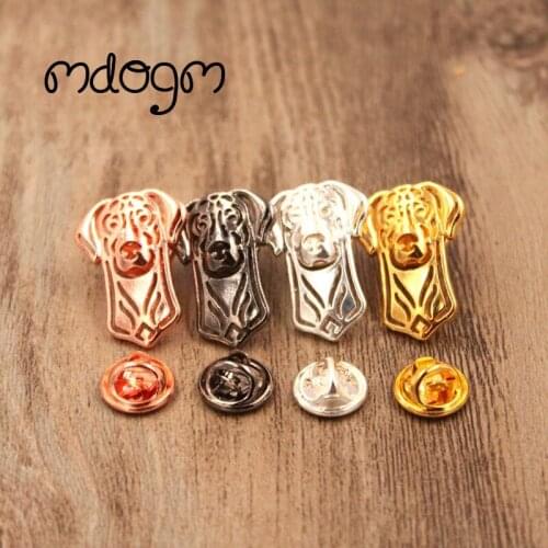 Mdogm Doberman Dog Animal Brooches And Pins Suit Cute Funny Metal Small Father Collar Badges Gift For Male Men B025