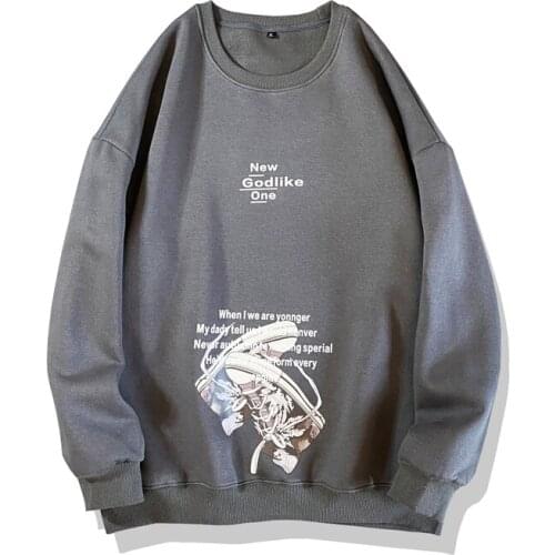 Men 2021 Autumn Winter Cotton O-Neck Print Hoodies Sweatshirts Men Youthful Vitality Harajuku Loose Fit Sweatshirts Men Women