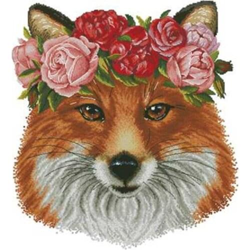 Fox beauty patterns counted 11CT 14CT 18CT DIY Cross Stitch Sets wholesale Cross-stitch Kit Embroidery Needlework