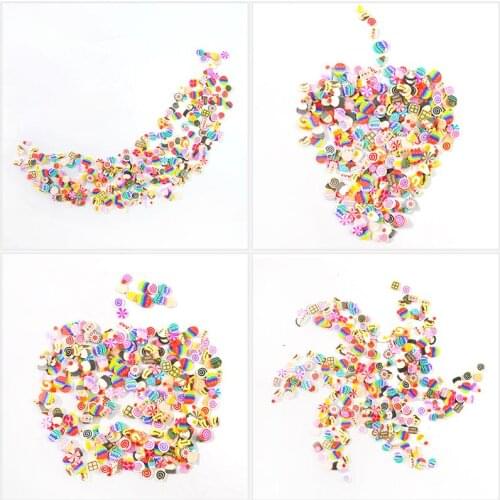 Clay Resin Filling Fruit Leaf Flower Pattern Colorful Filler Sweet Fruits PVC Snap Clips Covers For DIY UV Epoxy Art Craft