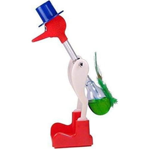Novelty Drinking Water Bird Toy For Kids Boy Girl Funny Lucky Bobbing Bird Non-Stop Liquid Glass Permanent Duck Creative Toys