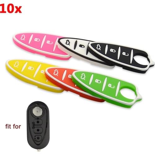 OkeyTech 10PCS/LOT Remote Rubber Pad Fits For Alfa Romeo Mito Giulietta GTO 159 High Quality 3BTN Flip Remote Key Shell Cover
