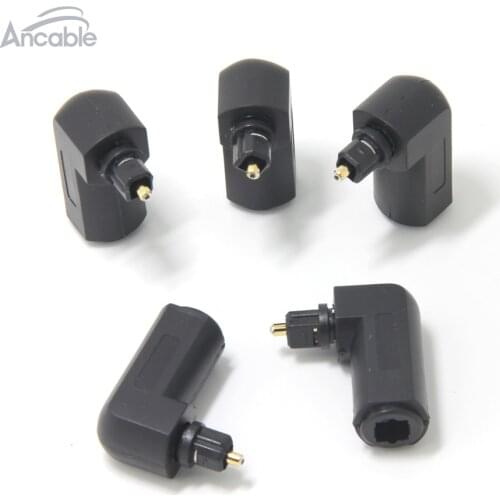 Optical Male Female Toslink SPDIF Joiner Adapter 90 Degree Right Angle 5-Pack