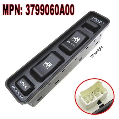 Wooeight 3799060A00 Front Left Electric Master Control Power Window Switch Panel Push Button fit for Suzuki Vitara 1992-1998
