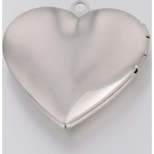 20Pcs/lot 28.5*28.5 Heart Photo Frame Charms Mirror Polish Stainless Steel Charms For DIY Making Necklace Lovers Friends Gifts