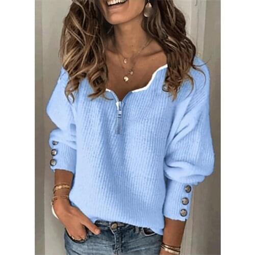 Baharcelin Women Girl Winter V neck Full sleeve Knitted Pullovers sweaters basic casual sweater jumper top clothing