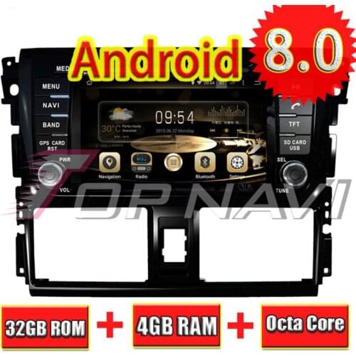 Topnavi 7'' Octa Core Android 8.0 Car DVD Player for TOYOTA VIOS/YARIS Sedan 2013-/Third generation Radio Stereo Video GPS Navi
