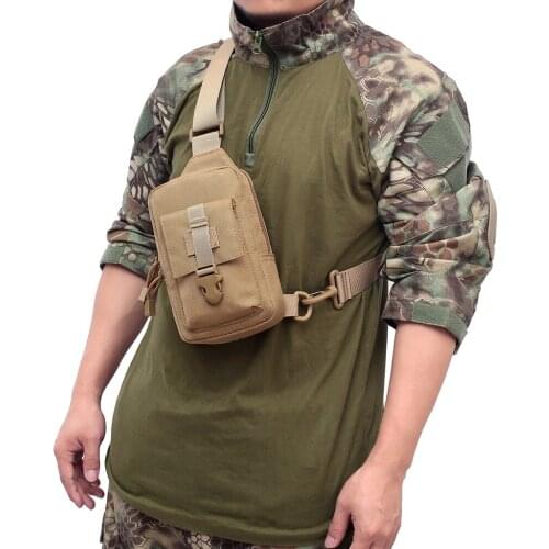 Outdoor Tactical Chest Bag Camouflage Field Sports Chest Storage Bag Canvas Cycling Bag One-shoulder Diagonal Mobile Phone Bag