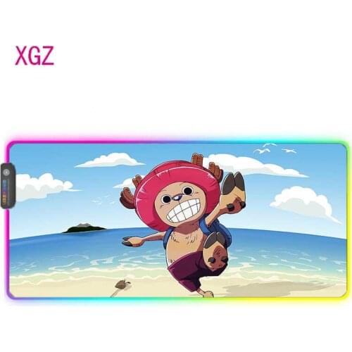 XGZ One Piece Anime Big Mouse Pad LED Color Light RGB Game MousePad Desktop Pad with Backlight USB 40X90/30X35 CM