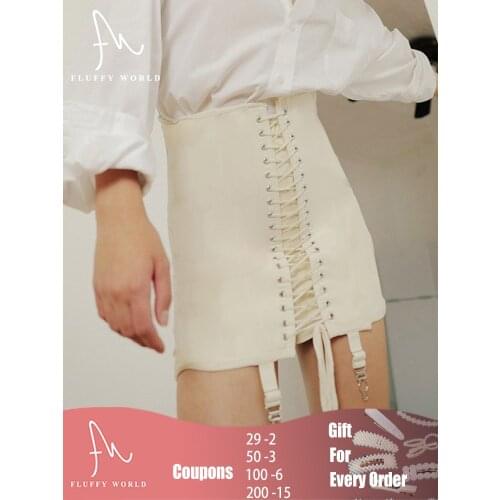 Women Y2K Vintage Mini Skirt High Waist Punk Patchwork Bodycon Eyelet Lace Up Skirt Sexy Female A-Line Slim Skirts Street Casual