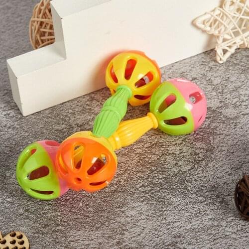 1/2PCS Parrot Toy Rattle Bite Resistant Bird Bite Toy Parrot Chewing Toy Double-head Bell Ball Toy Parrot Bite Toy Dorakitten