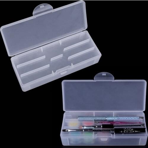 1Pc Double-layer Empty Storage Box Transparent Plastic Rectangle Organizer Case Tweezers Clippers Makeup Pens Container