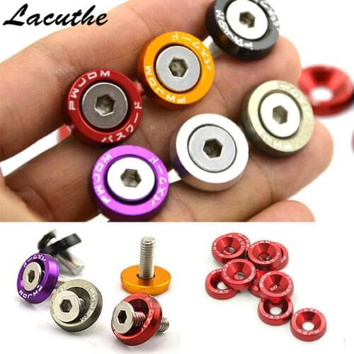 10PCS M6x20 Car Styling Universal Modification JDM Sticker Stickers Password Fender Washer License Plate Bolts Auto Accessories