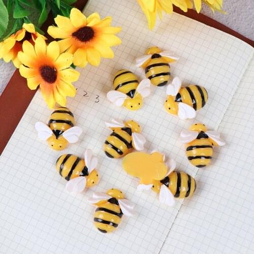 10pcs Flat Back Resin Cabochon Animal Bee DIY Flatback Scrapbooking Accessories Embellishment Decoration Craft Making 20mm