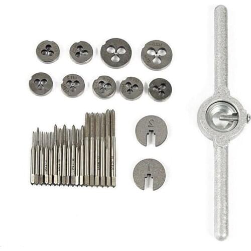 Mini NC Screw Thread Plugs 31pcs Metric Taps Dies Set Taps Carbon Steel Hand Screw Taps Hand Tools