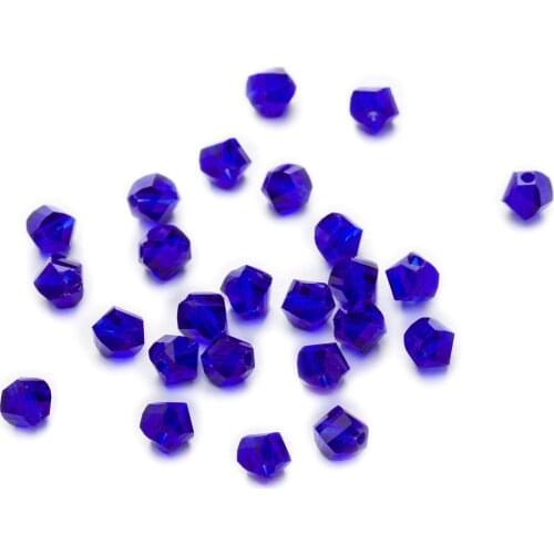 50 Piece Dark Blue Twisted Cut Faceted Crystal Glass Spacer Beads For Handmade Bracelet Necklaces DIY Jewelry Making 6-10mm