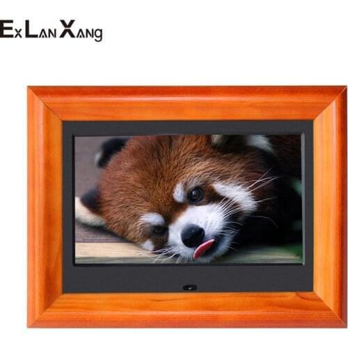 7 Inch HD Picture Multimedia Player MP3 MP4 Alarm Clock Gift Wooden Digital Photo Frame