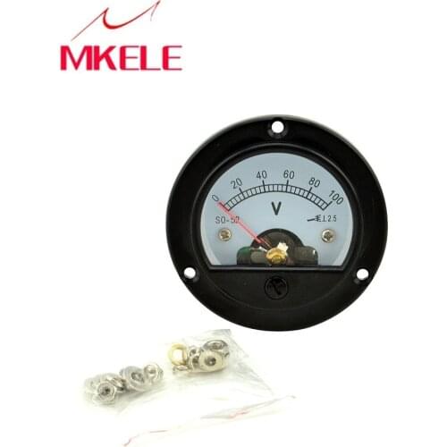 AC SO-52(100V) Analog Ammeter Current Ampere Voltage Meter Voltmet Voltmeter Pointer Diagnostic-tool Tester Voltimetro