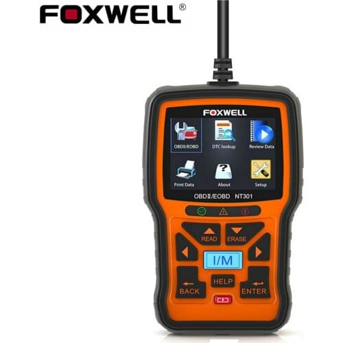 FOXWELL NT301 Auto Scanner OBD2 Automotive Diagnostic Tools EPC System Emissions Test EOBD OBD 2 Car Scanner Multi-Languages