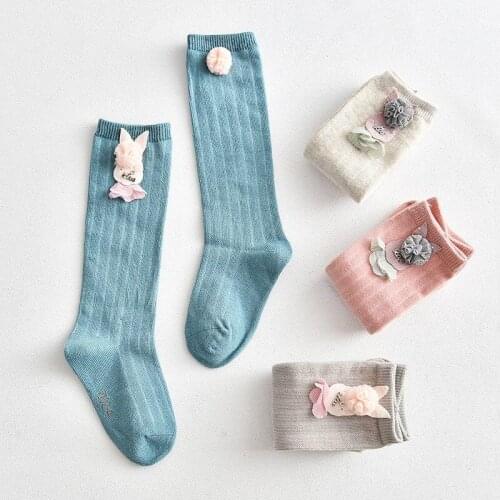 Baby Girls Spring Summer Cotton Knee High Socks Kids Toddler Girl Cartoon Socks Socks For Children Clothes Accessories 1-7Years