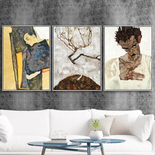 Home Decoration Print Canvas Wall Art Picture Poster Paintings Oil Unframed Drawings Austrian Egon Schiele Self-portrait