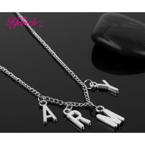 Hfarich KPOP Necklace Bangtna Boys Jimin JIN J-Hope Army Pendant Necklaces Choker Collier Accessories Love Yourself Jewelry 2021