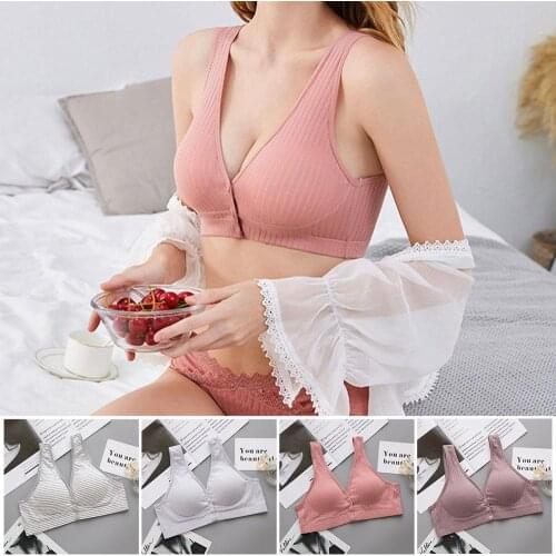 Cotton Maternity Bras for Feeding Elastic Straps Bra Underwear Women Thin Gathered Anti Sagging Breast-feeding Bra