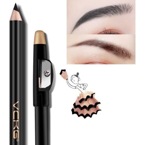 Eyebrow Eyeliner Pencil Waterproof Eyebrow Tattoo Enhancer Long Lasting Tint Black Dark Coffee Eyeliner Pen with Sharpener